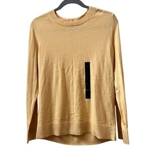 NWOT Banana Republic Forever Sweater, yellow crew neck, Large